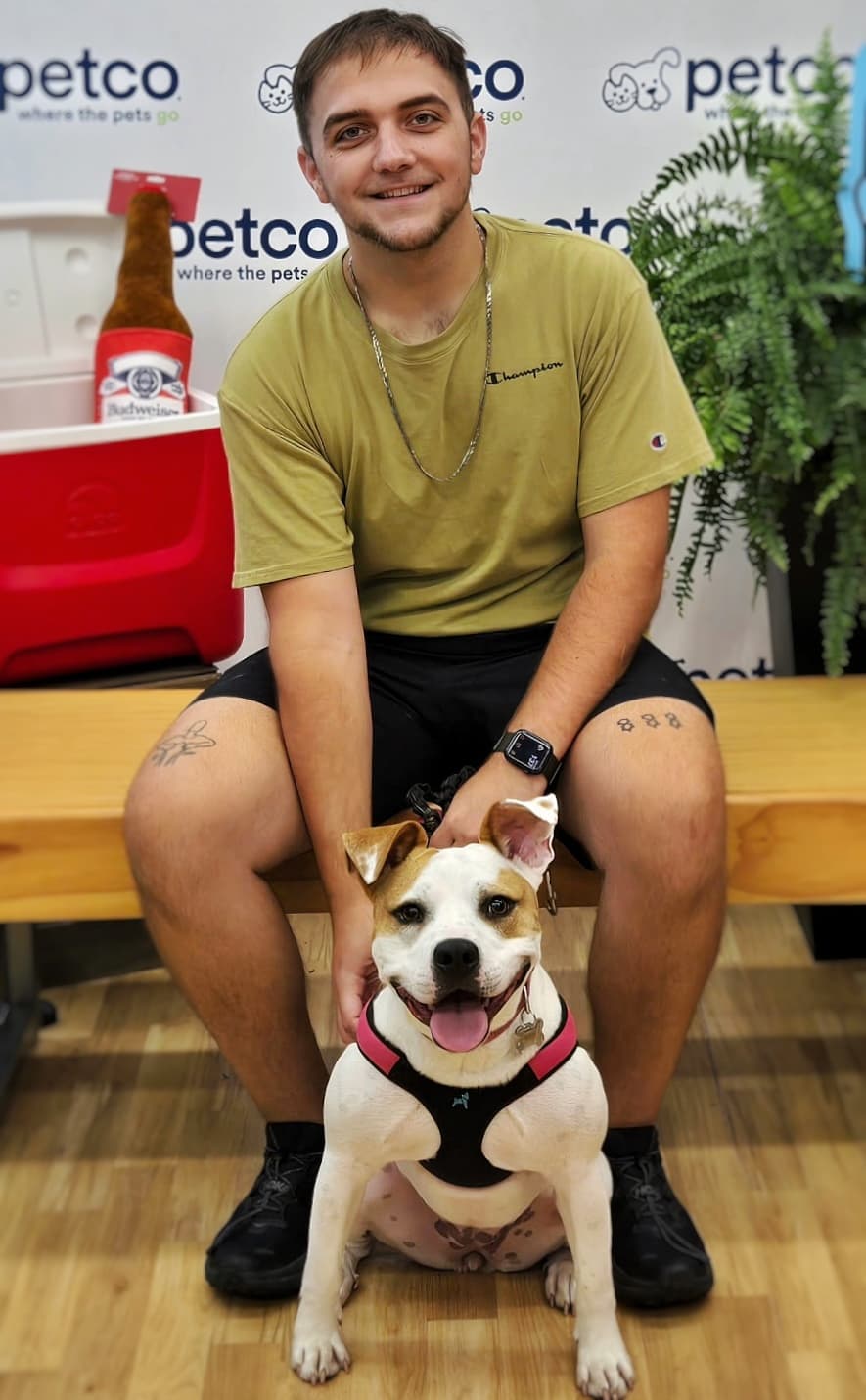Sully and Lylah posing together at Petco